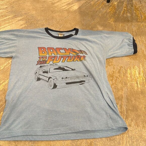 Vintage BACK TO THE FUTURE T-shirt size LG made in USA Thunder Creek ringer T - Picture 1 of 8